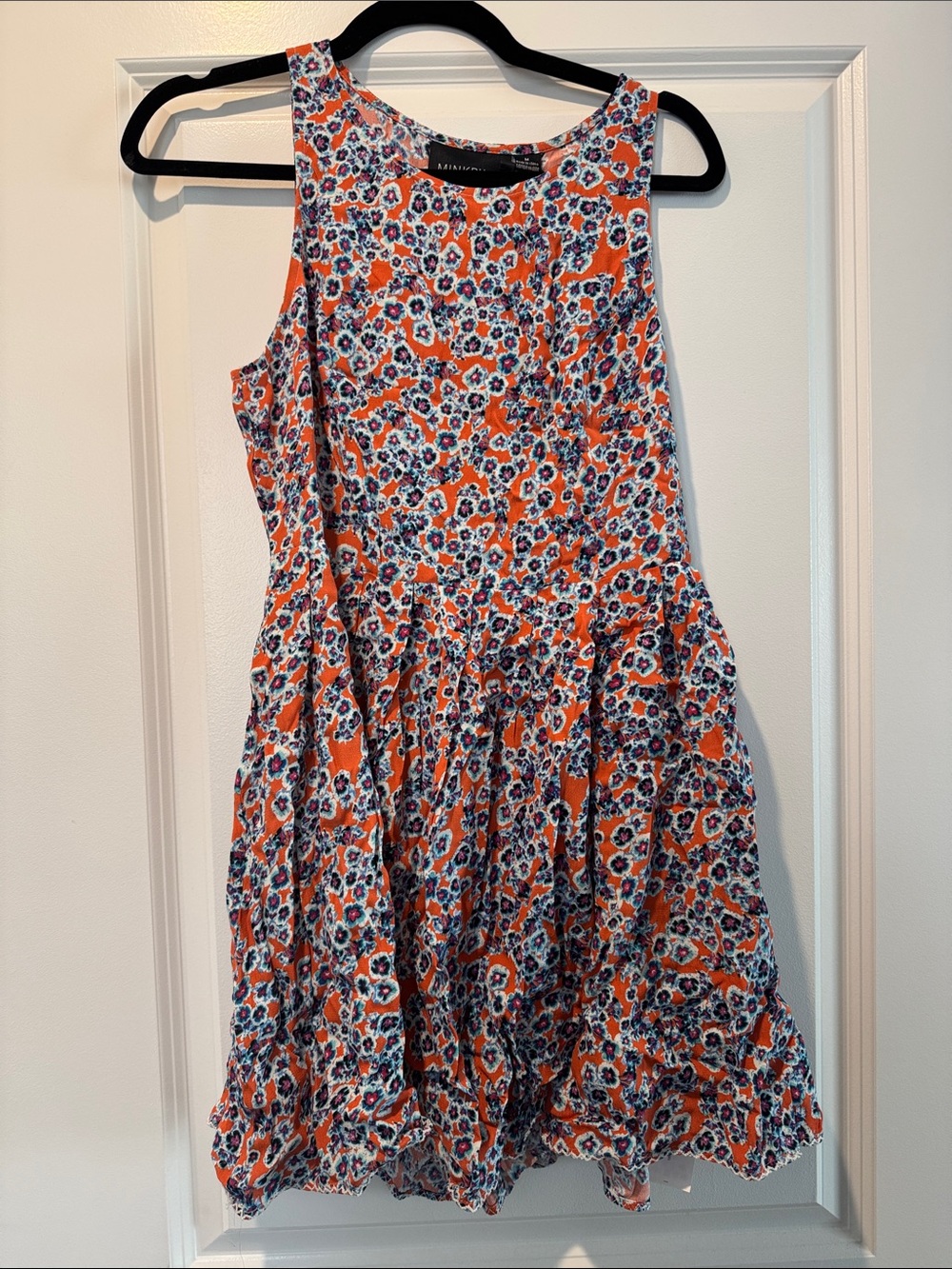 MINKPINK Orange Floral Backless Sundress
